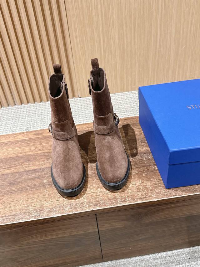 Dongguan-made Stuart Weitzman Sw Chunky Heel Inner Zipper Chelsea Boots No girl