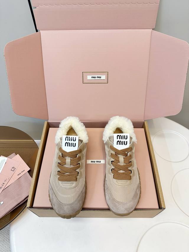 Miumiu Fall/Winter New Arrival Plush German Training Shoes Miumiu 2025 Fall/Wint