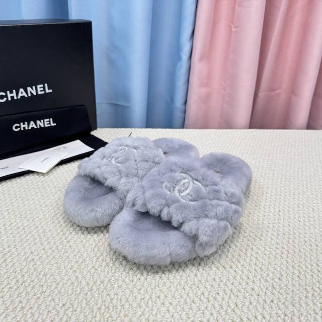 Chanel New Color Wool Slippers. Made with top-quality pure lambskin and shearlin