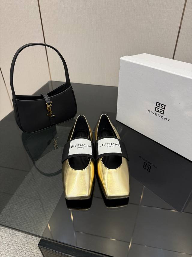 Givenchy 25Wf New Letter Elastic Strap Square-Toe Mary Jane Shoes Returning to