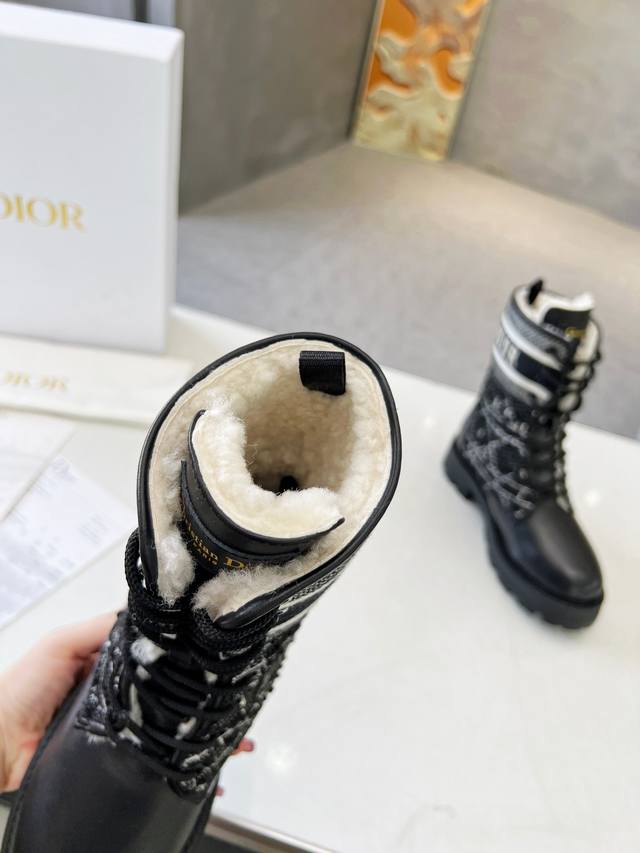 Ss Highest version Dior autumn/winter retro work boots, upper made of imported c