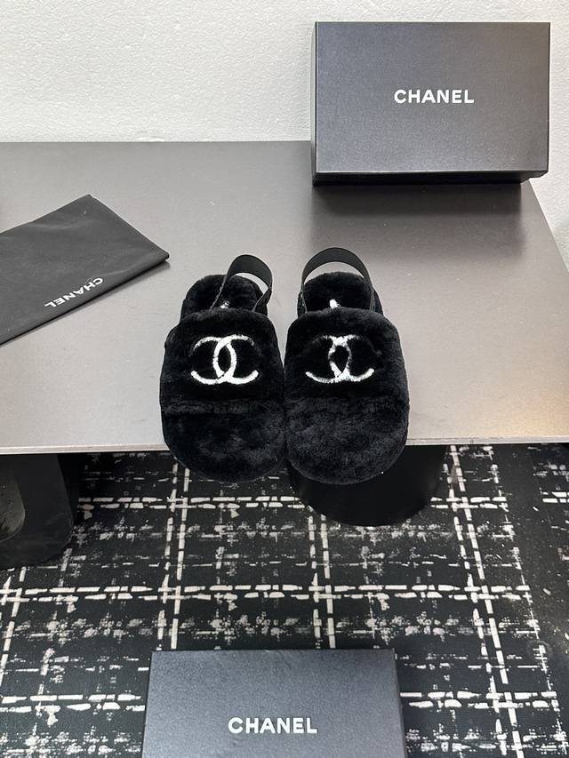 Factory Price Chanel* | Classic Chanel Double C Chain Buckle Platform Furry Slip