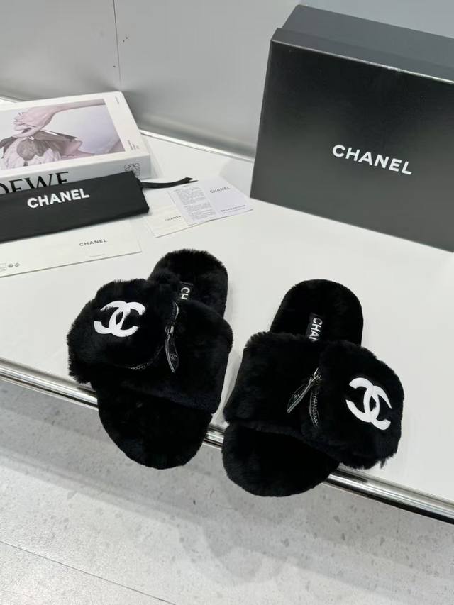 Trendy Chanel Fur Slippers - Official Website Synchronization: Boutique Quality