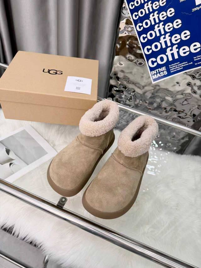 Ugg Round Toe Plush Short Boots (Mini Potato Shaped Snow Boots) Round toe, "pota