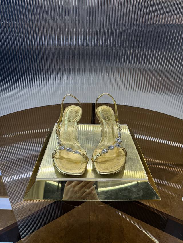 Top-tier RC 2025S Heavy-duty Rc Crystal Gemstone High-Heeled Sandals Series Uppe