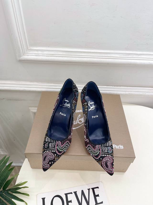 Christian Louboutin Cl Red Sole Shoes 25Ss Latest Cl Crystal Rhinestone High-Hee