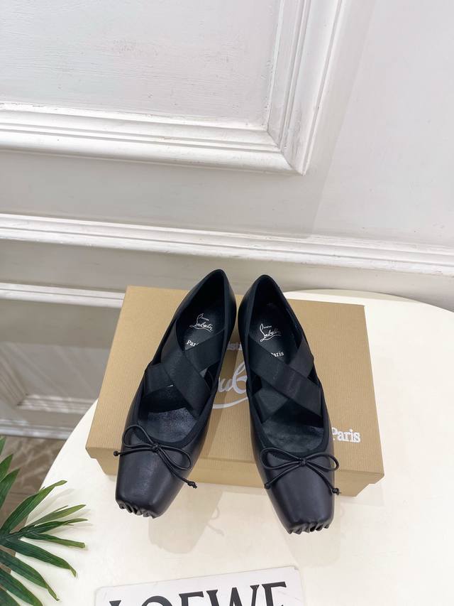 Christian Louboutin Cl Red Sole Shoes 25Ss Latest Pig Nose Rhinestone Bow Cross