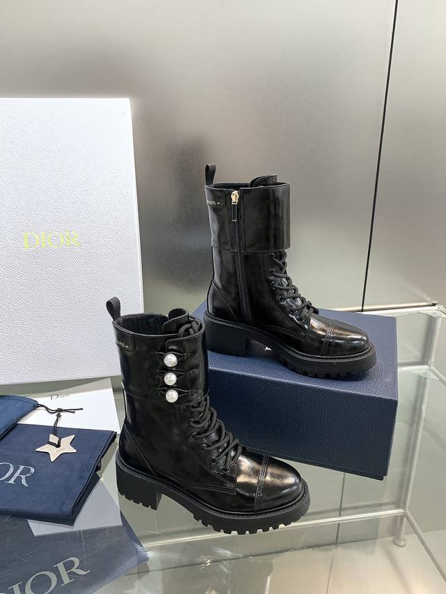 Factory Price (pp): Dior Autumn/Winter New D-Strike Series Punk Style Lace-up W