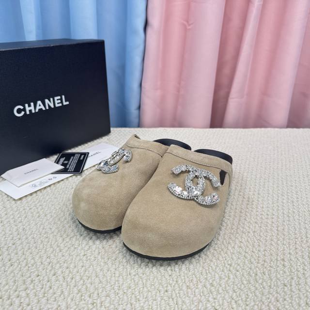 Top-tier version Chanel classic spring/summer platform women's slippers, flat ro