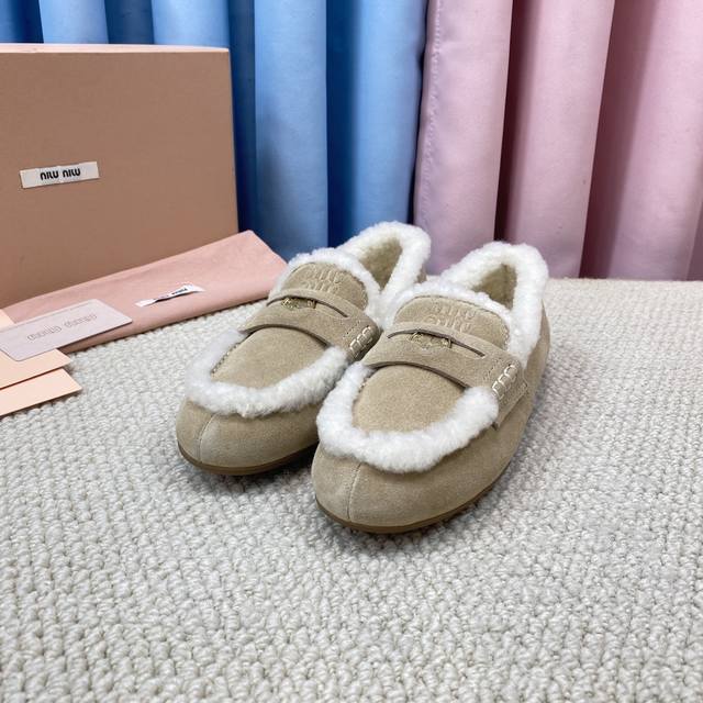 Top-tier version G027 Exclusive First Release Miumiu Snow Loafers Autumn/Winter