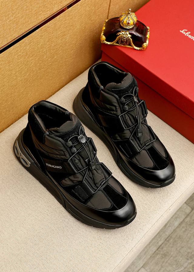 Product Trademark: Ferragamo High-Top Casual Shoes True Sizes: 38-44, 45, 46 (C