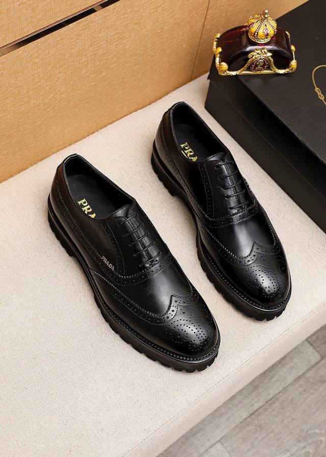 Product Trademark: Prada Business Leather Shoes True to Size: 39-44, 38.45 (Cus