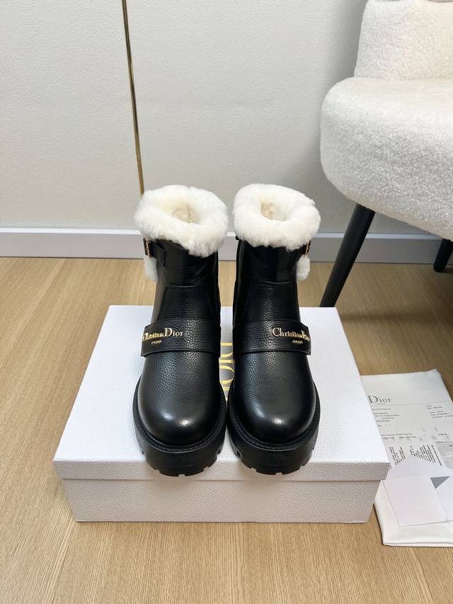 Dior 2025 Dior 2025 Autumn/Winter New Arrival, Latest Letter Buckle Wool Ankle B