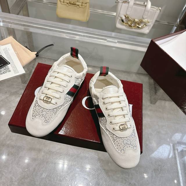Top-tier factory version Gucci's latest mesh color-blocked casual shoes, Gg Gucc