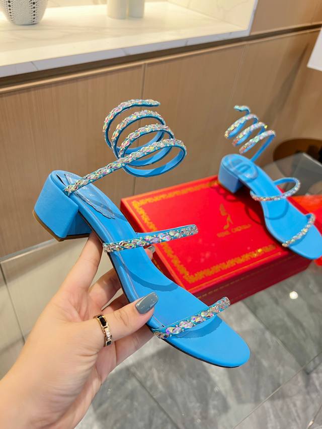 Top-tier version Rene Caovilla Rc snake-embellished fairy sandals series, a capt