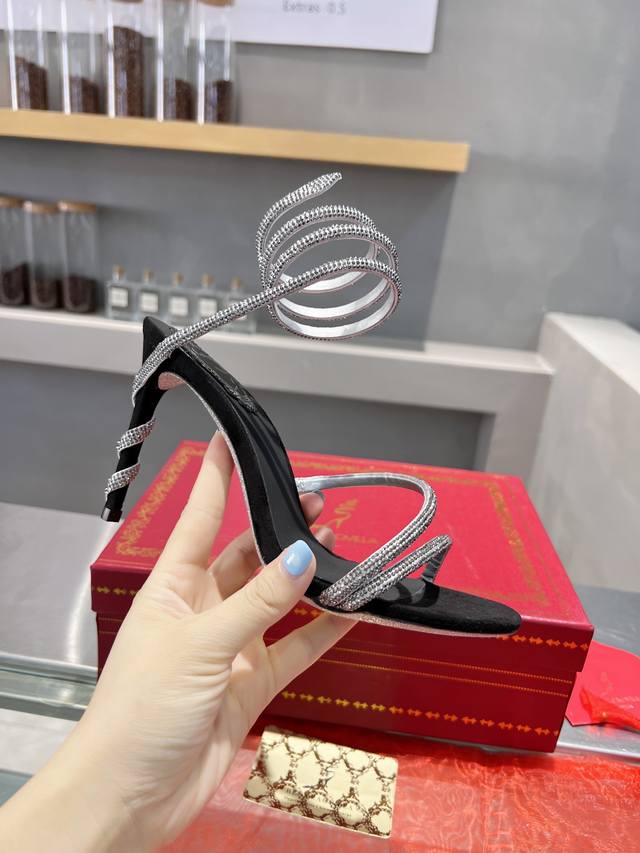 RC Heavy-duty Rc snake-patterned Cleo series, crystal-wrapped anklet high-heeled