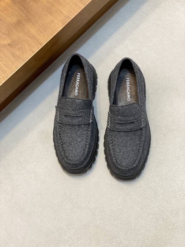 Top-tier Ferragamo casual leather shoes for street style icons, original factor