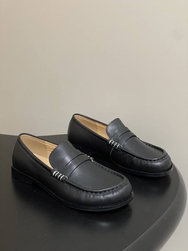 Jw Anderson 25Fw Autumn/Winter New Jw Marked Leather Loafers with Round Toe, Ret
