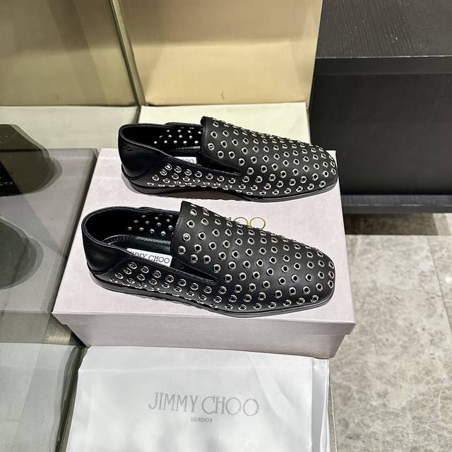 New Jimmy Choo loafers, exclusive release. The unique studded design, crafted w