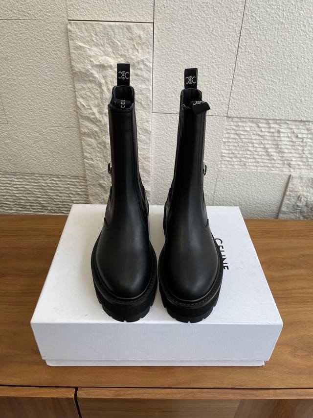 Top Version: Celine 25 Autumn/Winter New Bulky Series Thick-Soled Chelsea Boots/