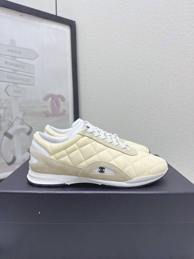 High-quality factory version Chanel quilted sneakers, German training shoes~~ S