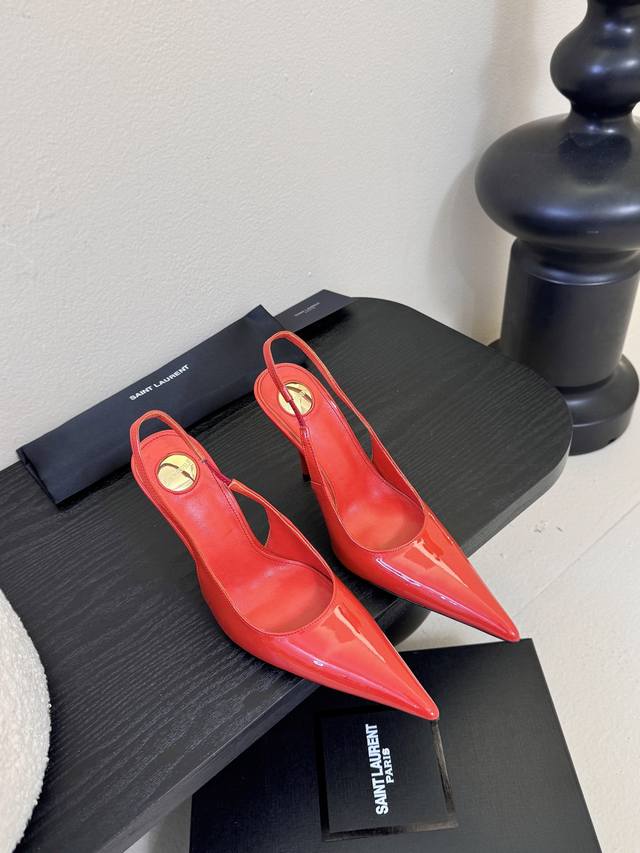 Saint Laurent Lee Metal Rhinestone Chain Pointed-Toe High Heels. These YSL (Sain