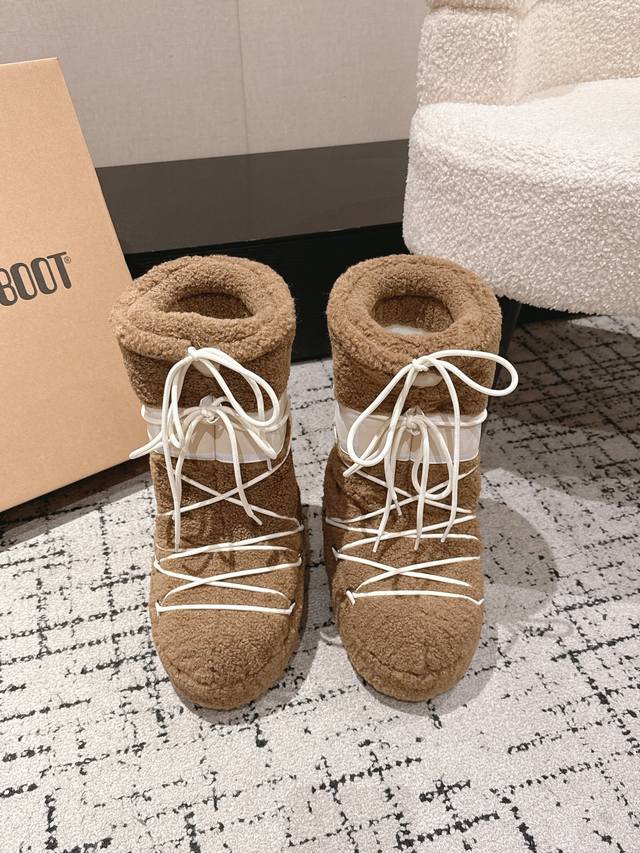 Top-tier version Moon Boot 25 Ss Autumn/Winter New Plush Long Snow Boots Furry B