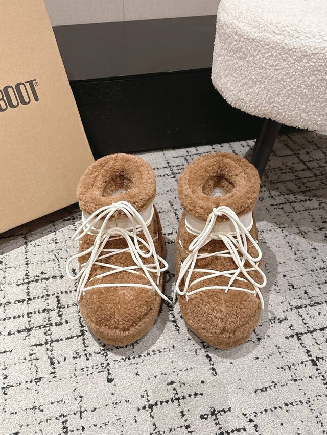 Top-tier version Moon Boot 25 Ss Autumn/Winter New Plush Long Snow Boots Furry B