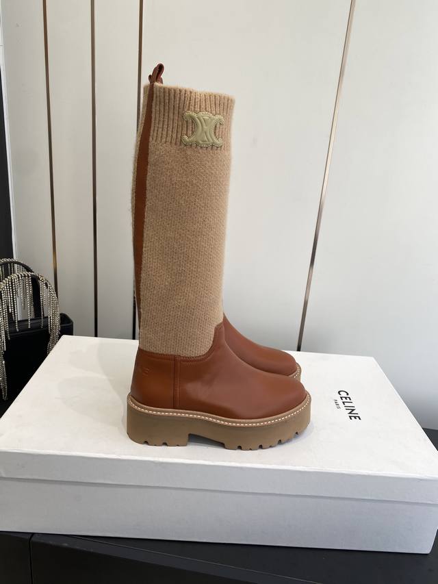 Celine's new autumn/winter knitted knee-high boots, Lisa's super popular retro