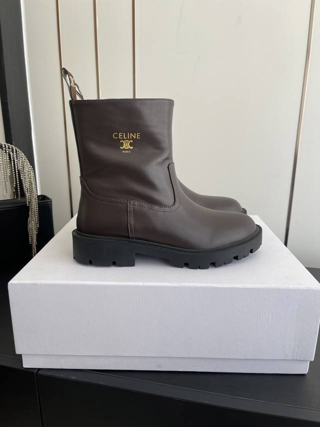 Celine Autumn/Winter New Style Stylish British-Style Platform Ankle Boots/Knigh