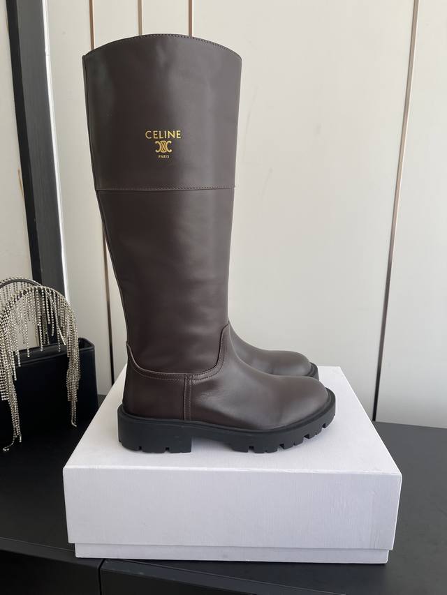 Celine Autumn/Winter New Style Stylish British Mid-Calf Boots, Long Boots, Ridi