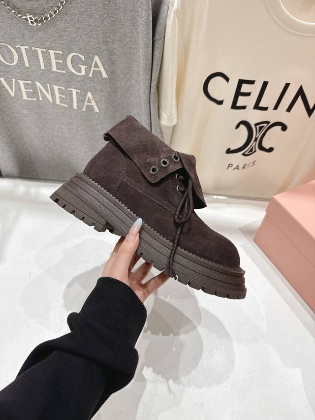 Miu Miu Autumn/Winter Runway Style Wool High-Top Casual Shoes, Snow Boots, Furr