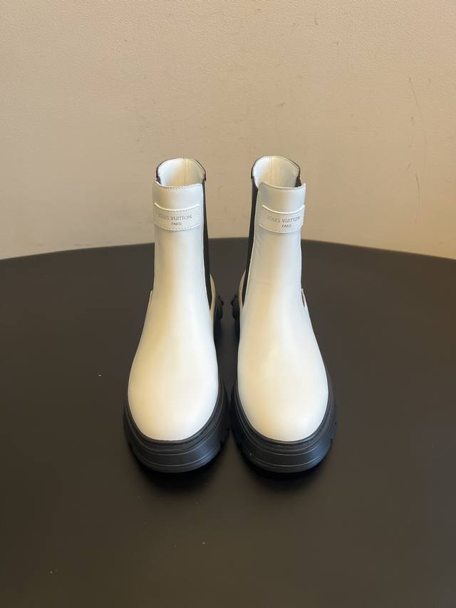 Top Quality Louis Vuitto*New Leather Chelsea Boots Lace-up Dr. Martens Ankle Boo