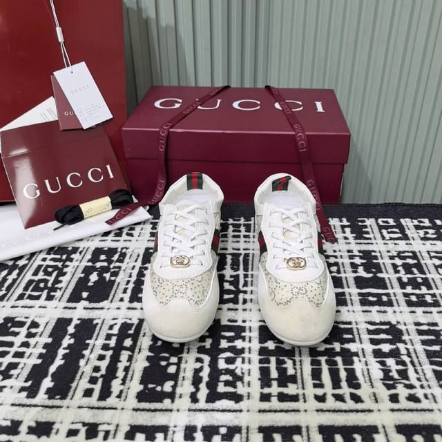Gucci New German Training Sneakers Lightweight design reinterprets sporty style.