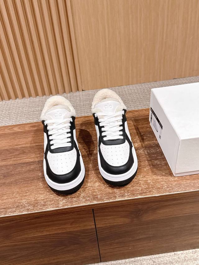 Color-blocked wool white sneakers, thick-soled, comfortable and casual style Al