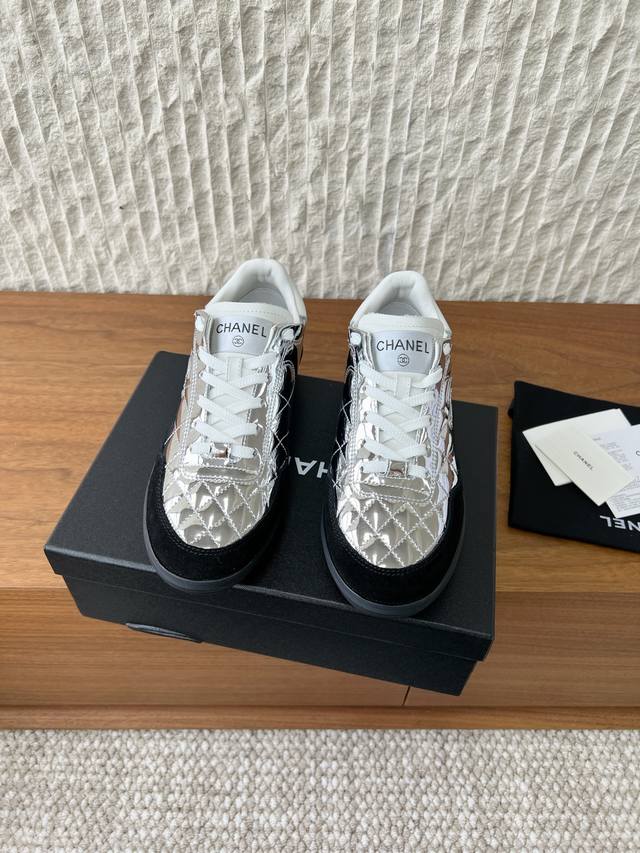 G081 Chanel 25N Autumn/Winter New Liquid Silver Casual Shoes/Training Shoes Thes