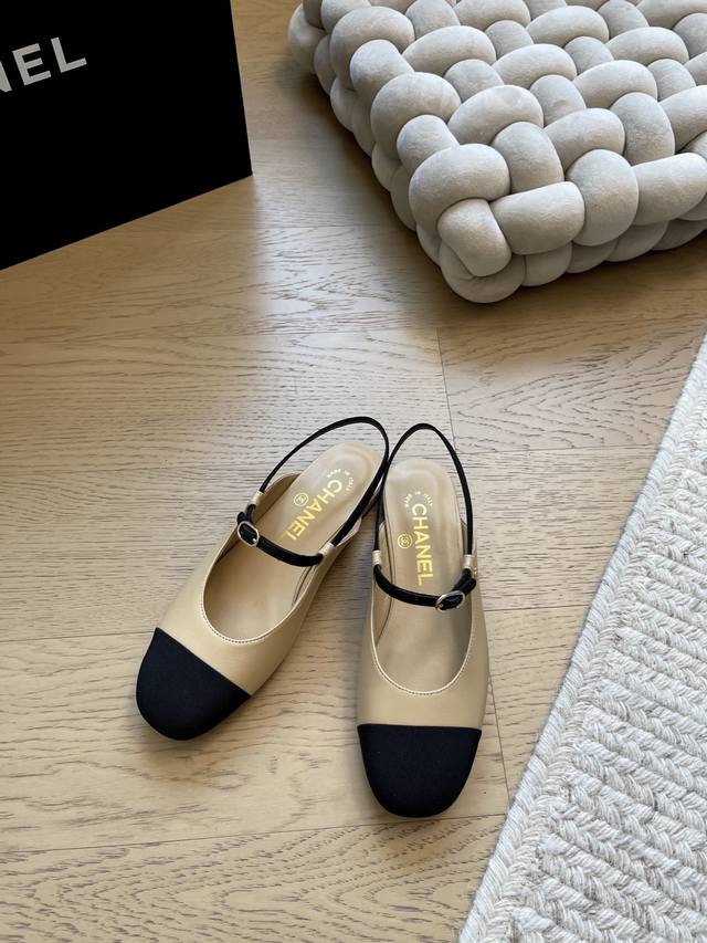 Chanel 25 New Open Back Flat Shoes! Top-tier version! Early release! Made of gen