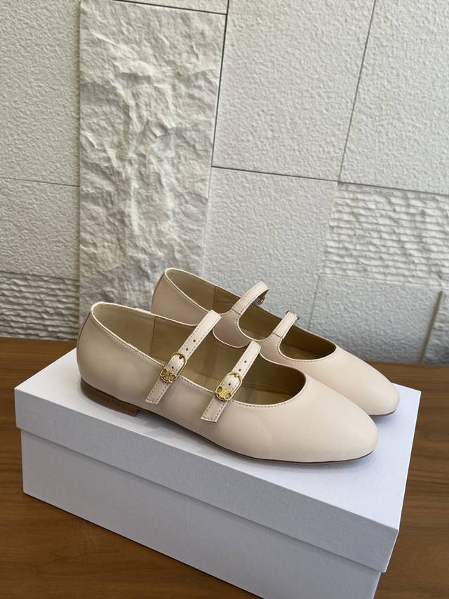 Top Version: Celine 2025 New Les Ballerines Double-Strap Triomphe Buckle Mary Ja