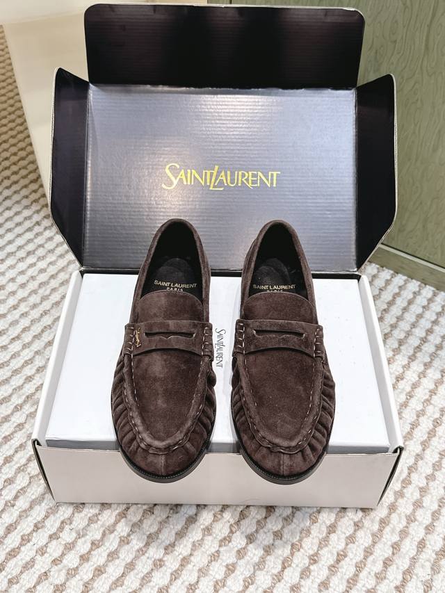 Retail-grade Yves Saint Laurent 25Ss New Arrival YSL Small Logo Loafers The icon