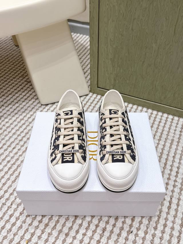 High-quality Dior Walk 'N' Dior platform shoes, featuring classic Oblique monog