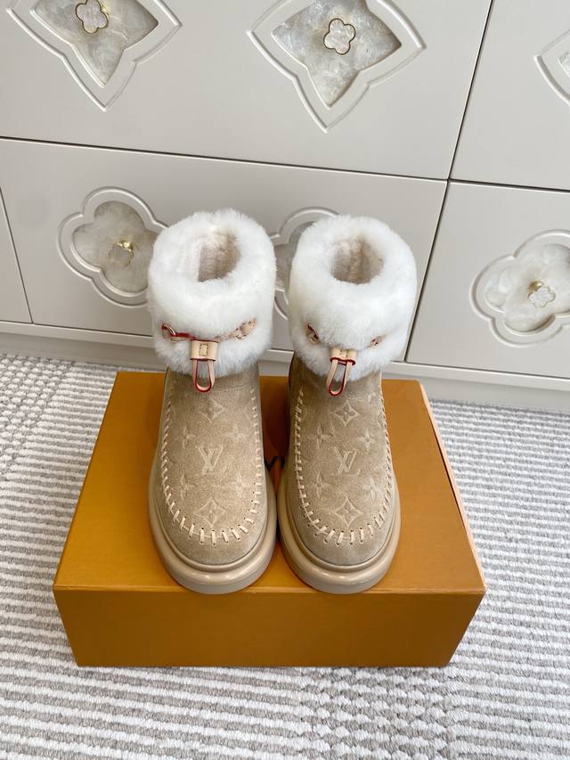 Original Box Packaging Louis Vuitto*LV Autumn/Winter New Wool Snow Boots Furry A