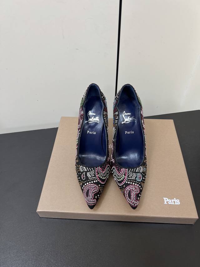 Christian Louboutin Cl Red Sole Shoes 25Ss Latest Cl Pointed Toe Rhinestone High