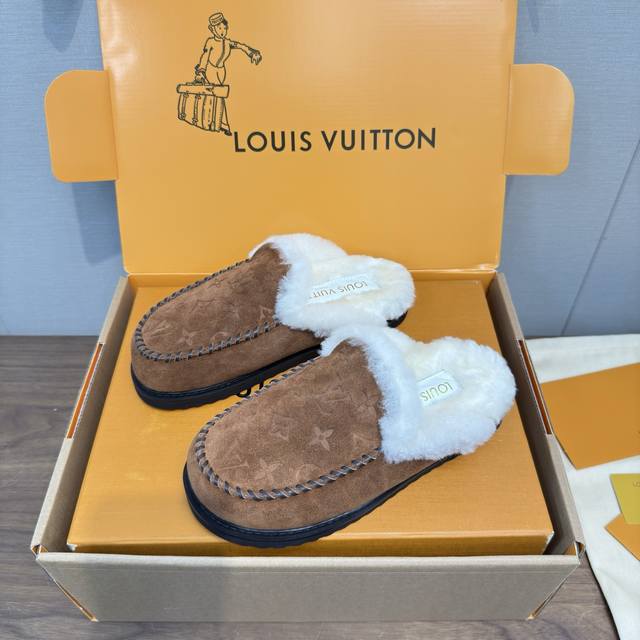 Louis Vuitto* Autumn/Winter New Plush Slip-on Muffins High-Version The upper inc