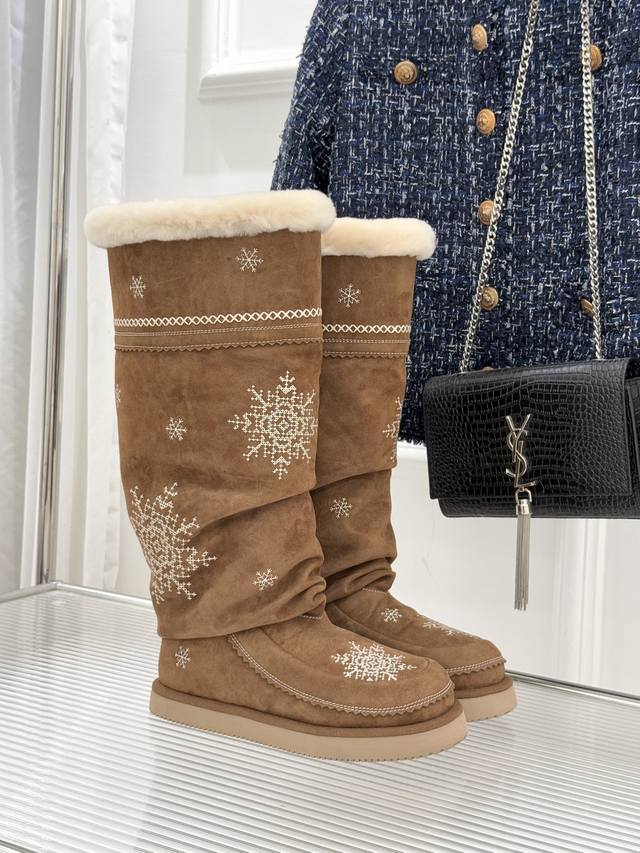 Factory Price Unfolio25Wf New Retro Snowflake Thick-Soled Snow Boots When snowf