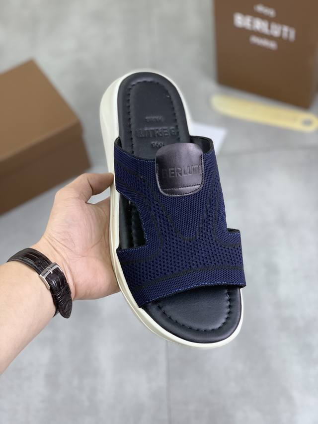 Factory Price pp Ber*Brutti Italian Luxury Flyknit Men's Slippers, high-end men