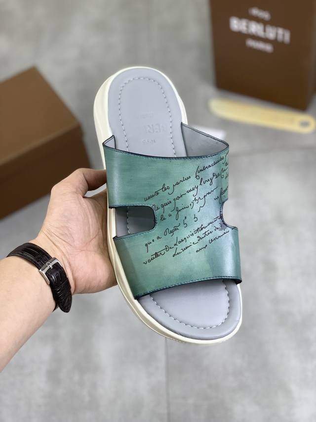 Factory Price pp Ber*Brutti Italian Luxury Leather Slippers, High-End Men's Sli