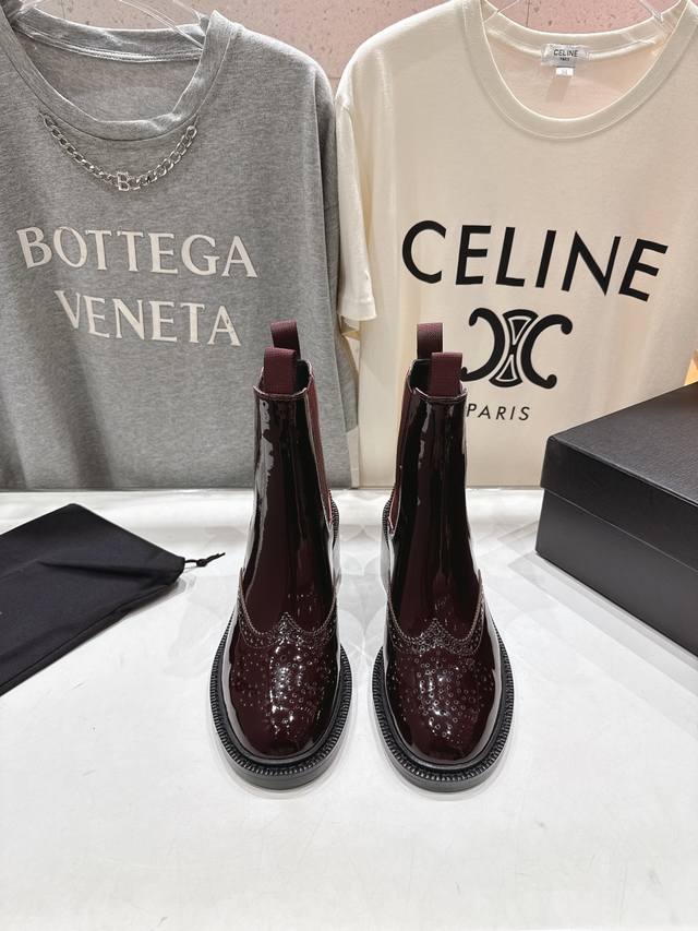 Saint Laurent YSL 25Ss Hot Selling Flat Brogue Chelsea Ankle Boots Loafers, New