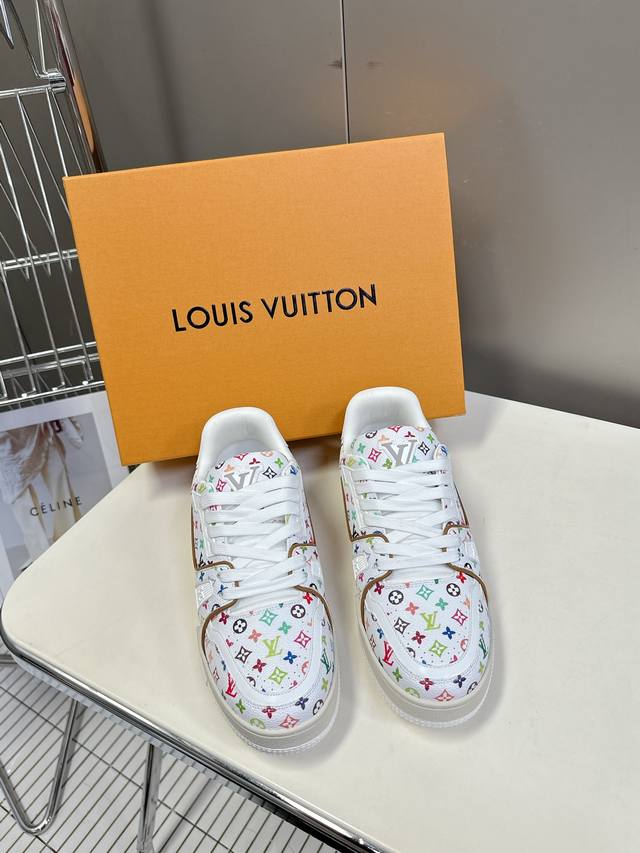 LV Louis Vuitton x Takashi Murakami Collaboration Couple Sneakers This LV Traine