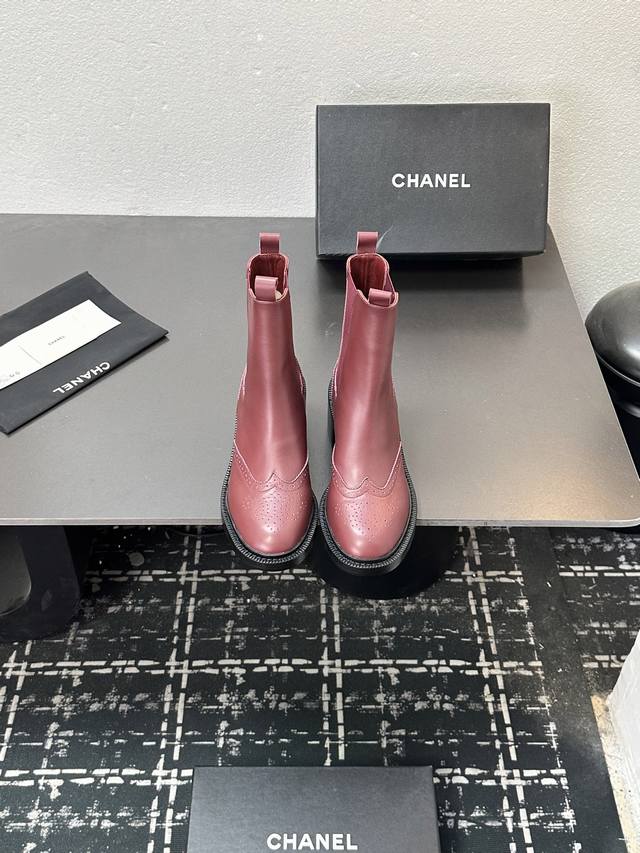 Chanel Classic Elastic Band Chelsea Boots, Chunky Heel, Ankle Boots with Openwor