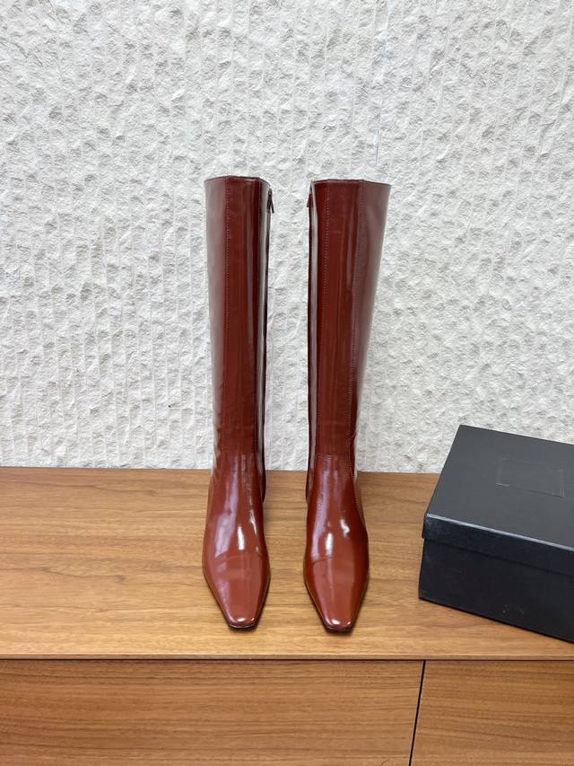 G731 Saint Laurent 25Ss Fall/Winter New Arrival Side Zipper Chunky Heel Ankle Bo